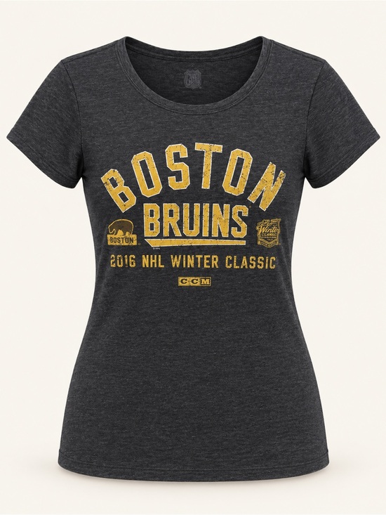 CCM Tops - CCM Boston Bruins 2016 NHL Winter Classic Graphic Tee Women’s Large